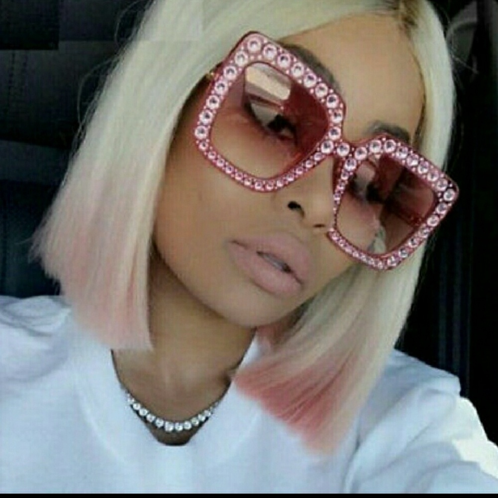Pink Oversized Bling Sunglasses